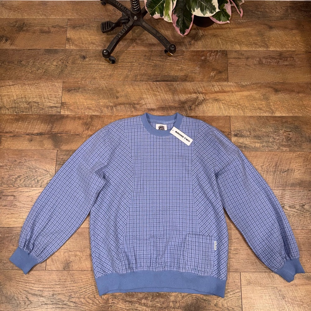 NEW Women’s Round Two Textured Crewneck Sweater - Blue